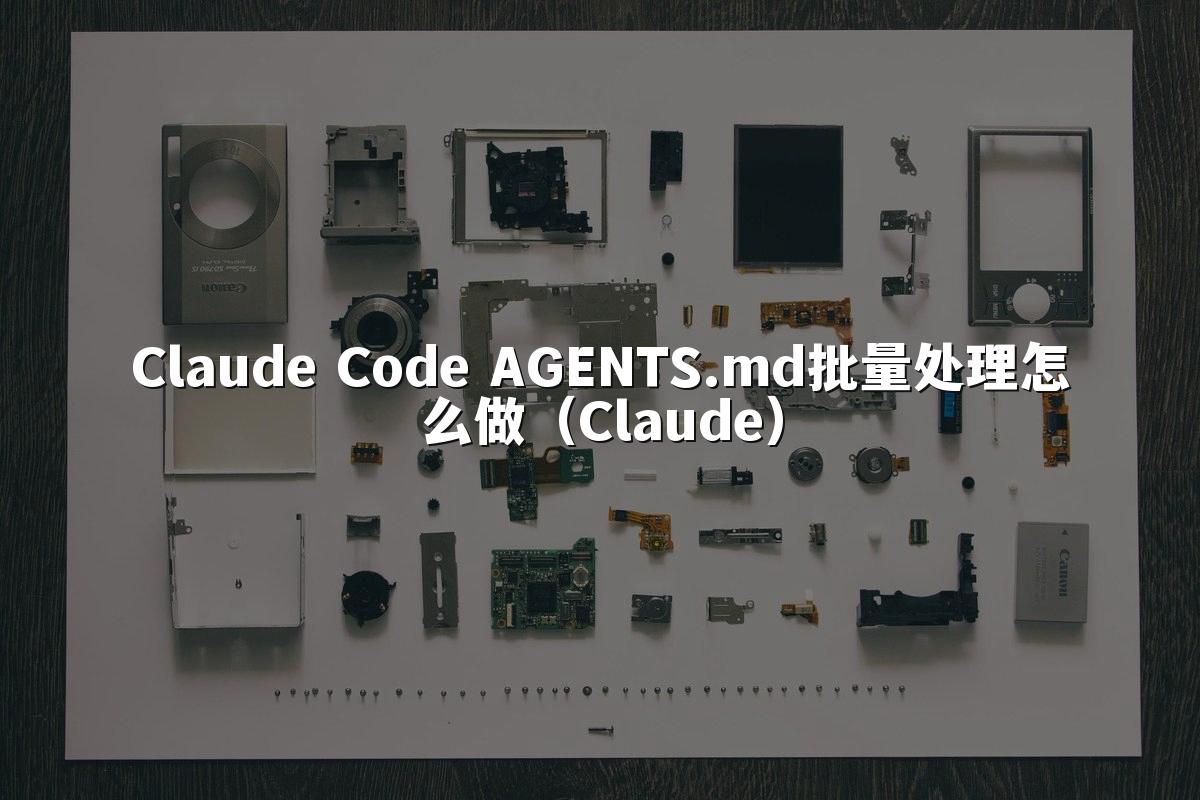 Claude Code AGENTS.md批量处理怎么做（Claude）