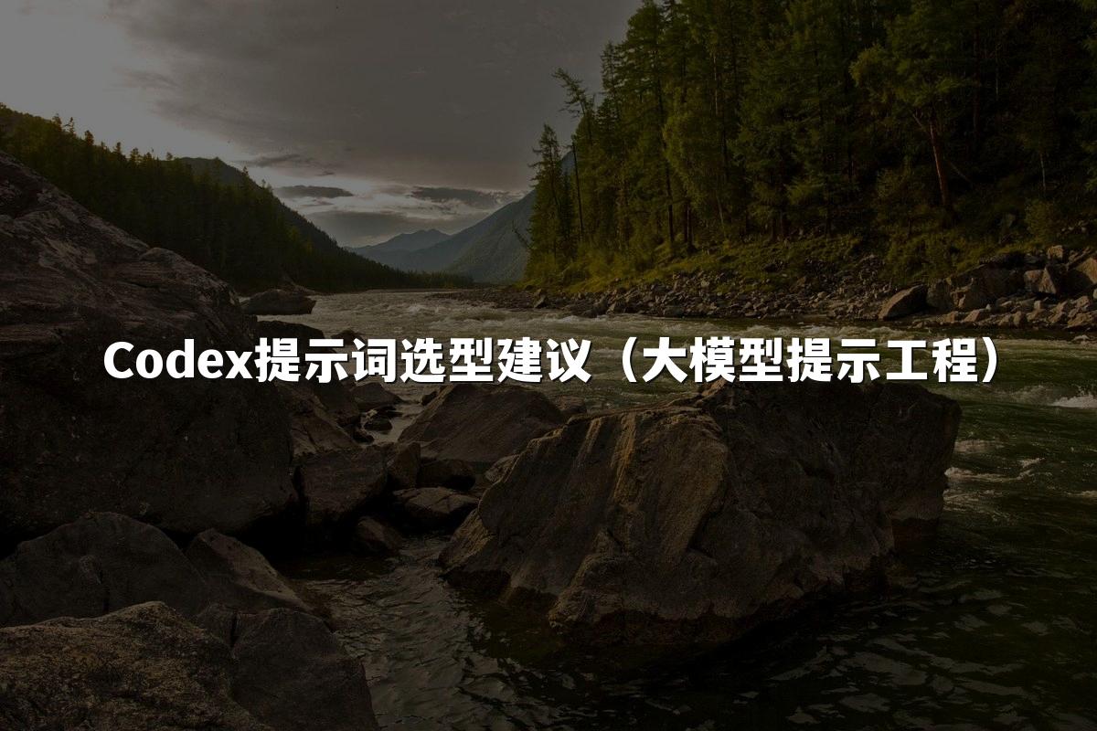Codex提示词选型建议(大模型提示工程)