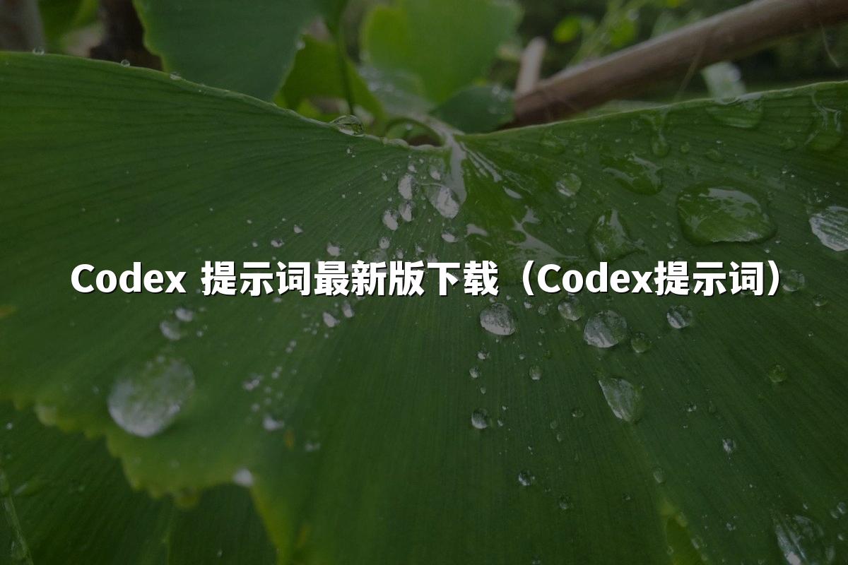 Codex 提示词最新版下载(Codex提示词)