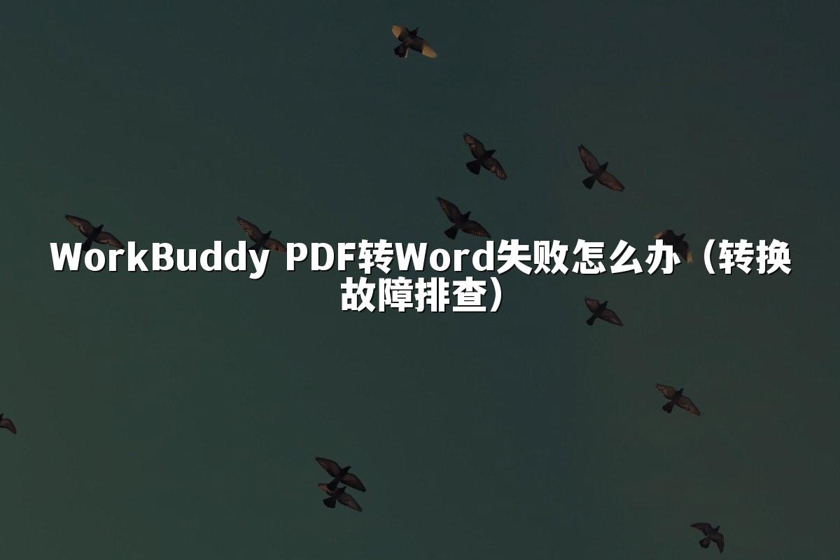 WorkBuddy PDF转Word失败怎么办(转换故障排查)