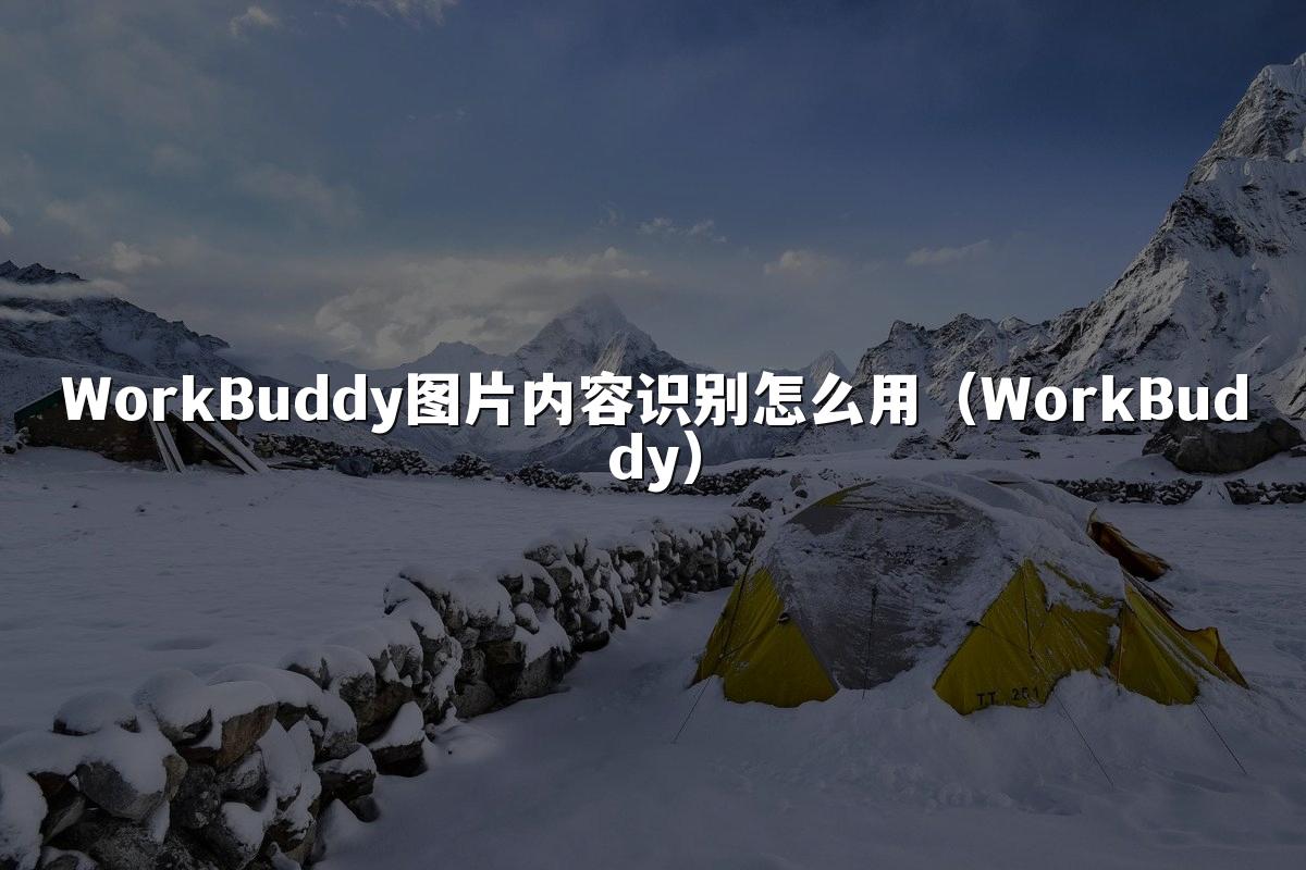 WorkBuddy图片内容识别怎么用(WorkBuddy)