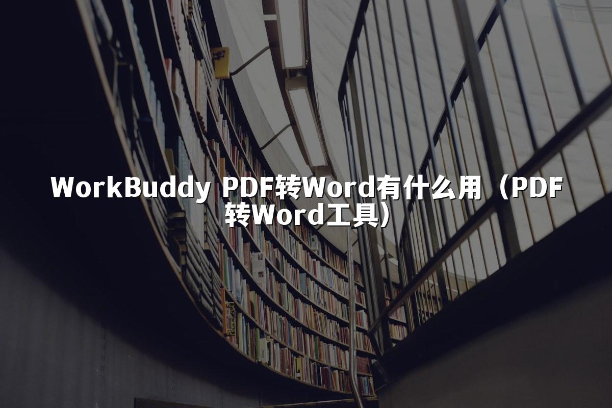 WorkBuddy PDF转Word有什么用(PDF转Word工具)