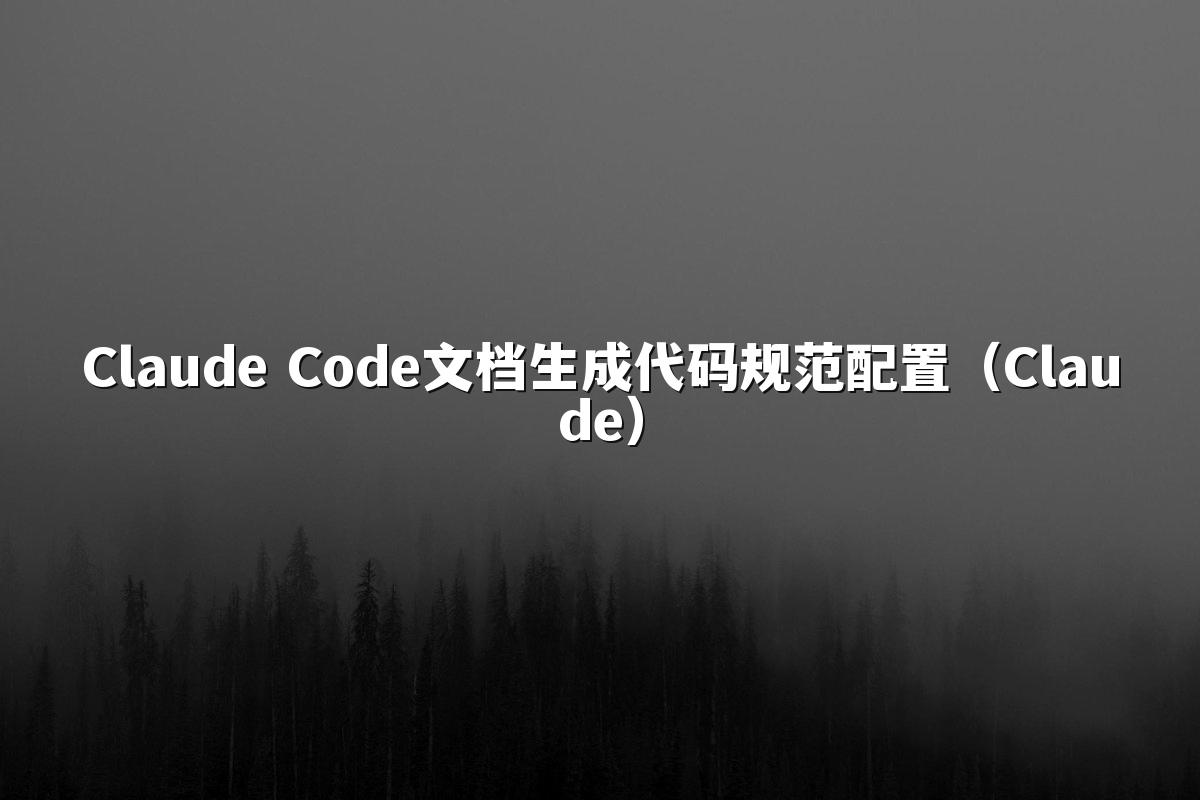 Claude Code文档生成代码规范配置（Claude）