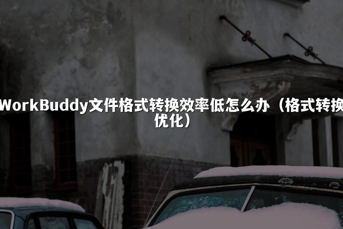 WorkBuddy文件格式转换效率低怎么办（格式转换优化）