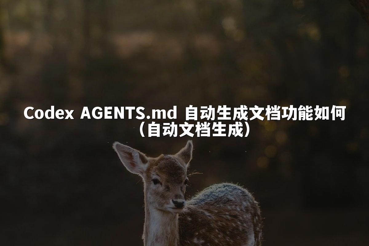 Codex AGENTS.md 自动生成文档功能如何（自动文档生成）