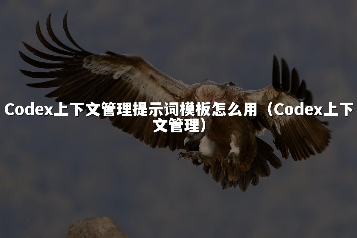 Codex上下文管理提示词模板怎么用(Codex上下文管理)