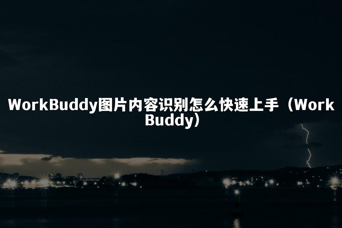 WorkBuddy图片内容识别怎么快速上手(WorkBuddy)