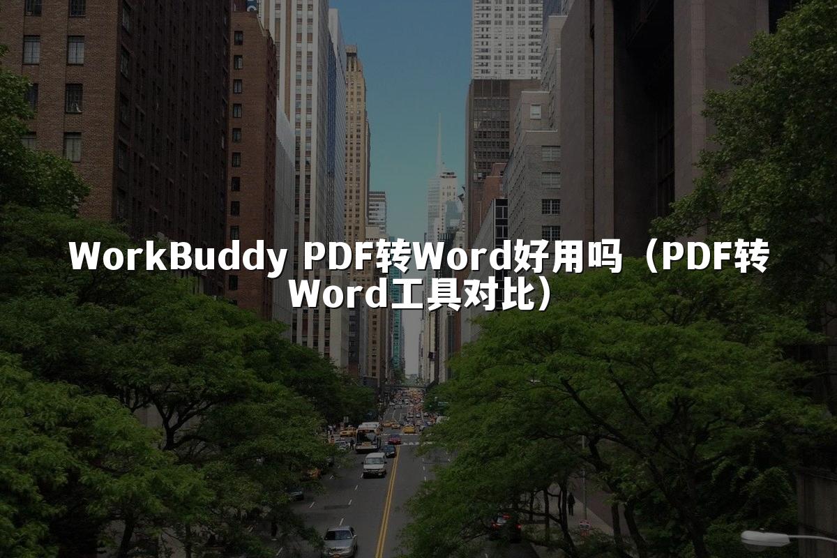 WorkBuddy PDF转Word好用吗(PDF转Word工具对比)