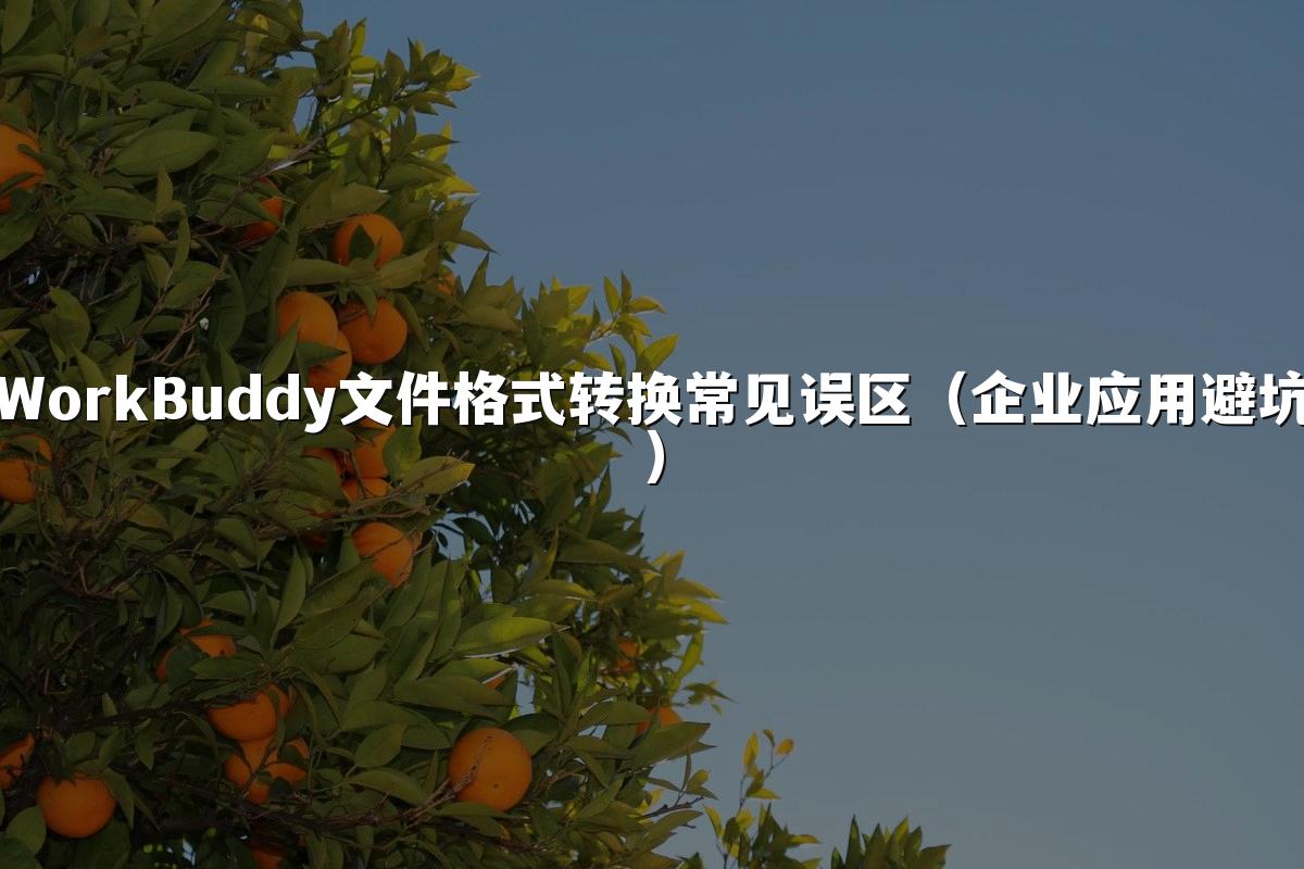 WorkBuddy文件格式转换常见误区（企业应用避坑）