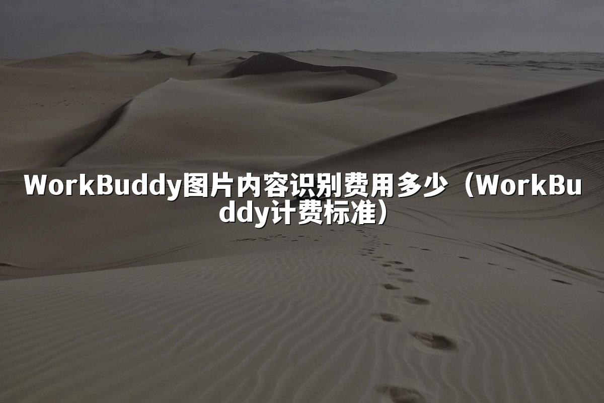 WorkBuddy图片内容识别费用多少(WorkBuddy计费标准)