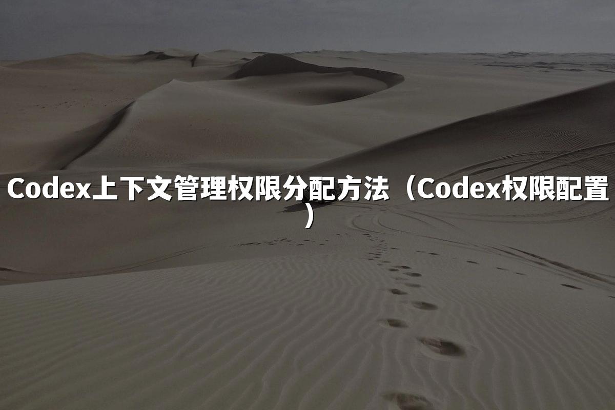 Codex上下文管理权限分配方法(Codex权限配置)