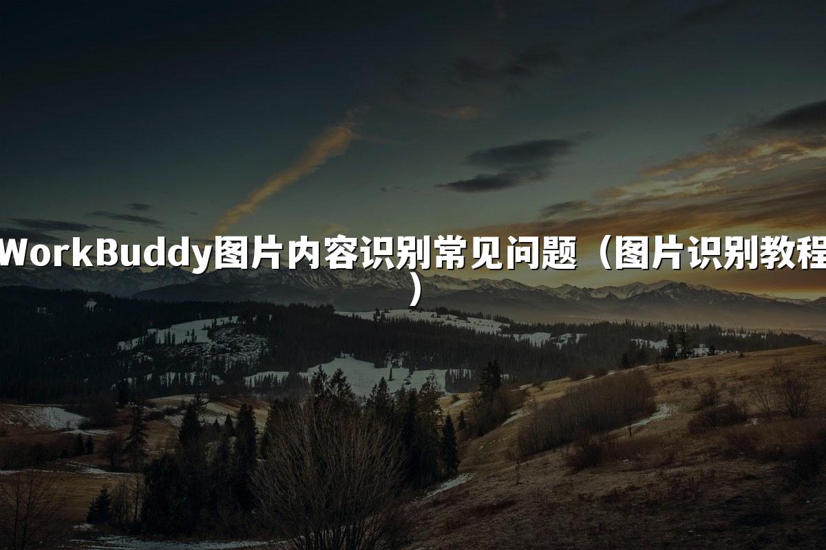 WorkBuddy图片内容识别常见问题(图片识别教程)