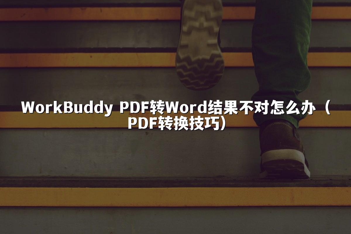 WorkBuddy PDF转Word结果不对怎么办(PDF转换技巧)