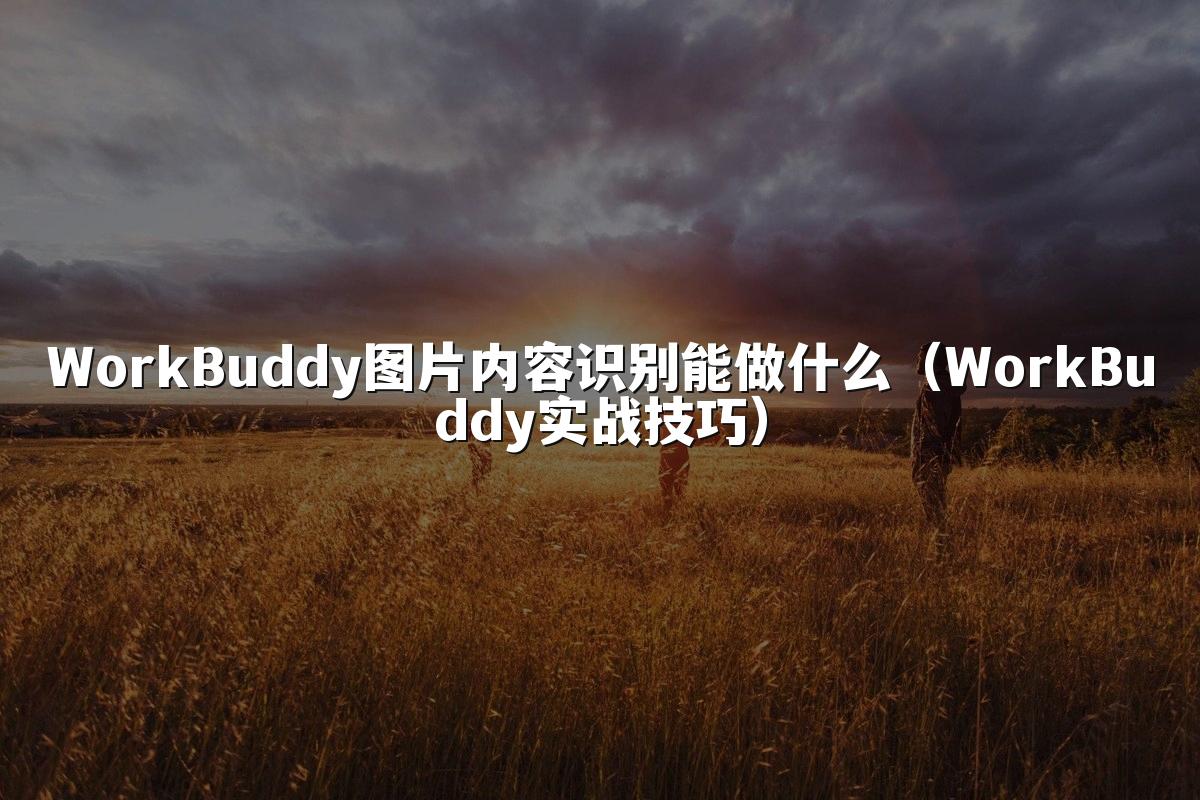 WorkBuddy图片内容识别能做什么(WorkBuddy实战技巧)