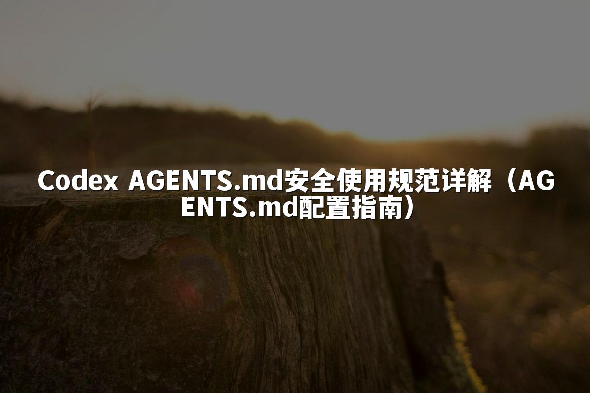 Codex AGENTS.md安全使用规范详解（AGENTS.md配置指南）
