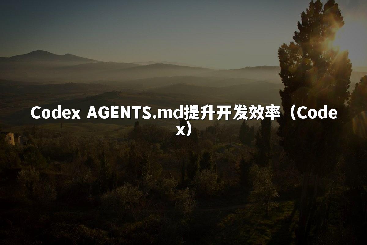 Codex AGENTS.md提升开发效率（Codex）