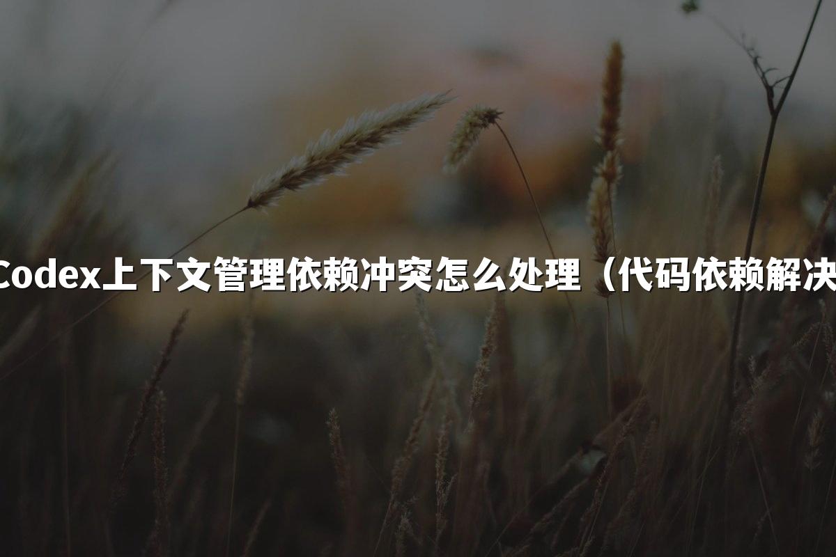 Codex上下文管理依赖冲突怎么处理(代码依赖解决)