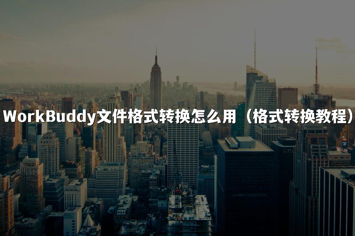 WorkBuddy文件格式转换怎么用(格式转换教程)
