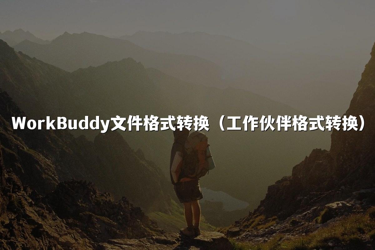 WorkBuddy文件格式转换（工作伙伴格式转换）