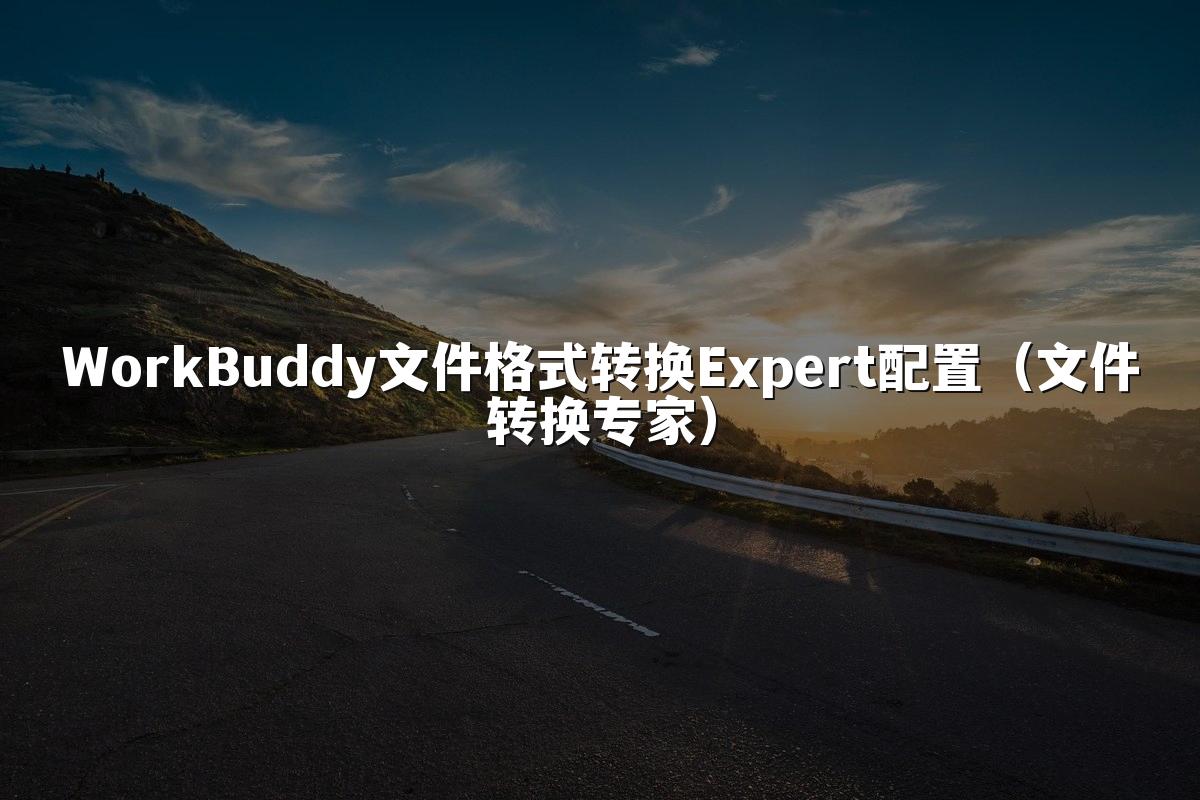 WorkBuddy文件格式转换Expert配置（文件转换专家）