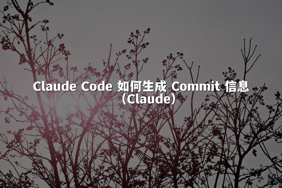 Claude Code 如何生成 Commit 信息（Claude）