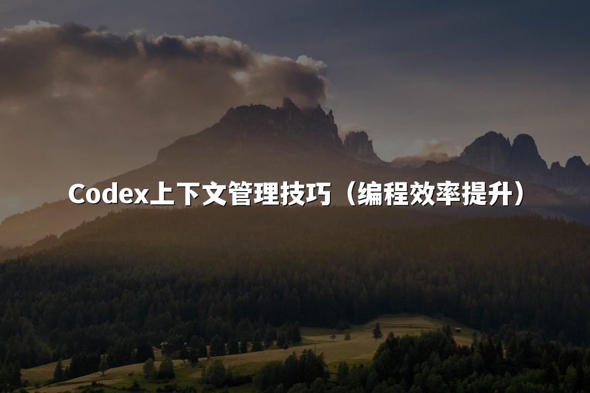 Codex上下文管理技巧（编程效率提升）