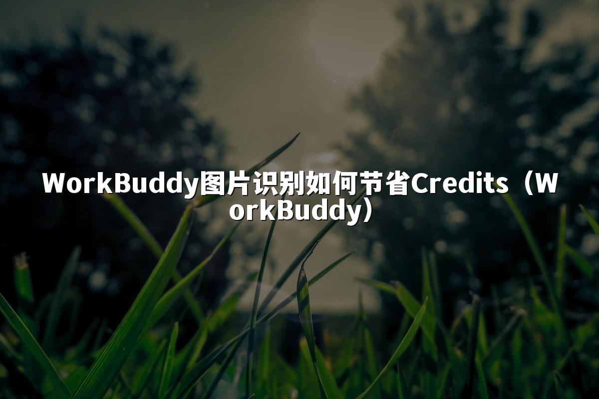 WorkBuddy图片识别如何节省Credits(WorkBuddy)
