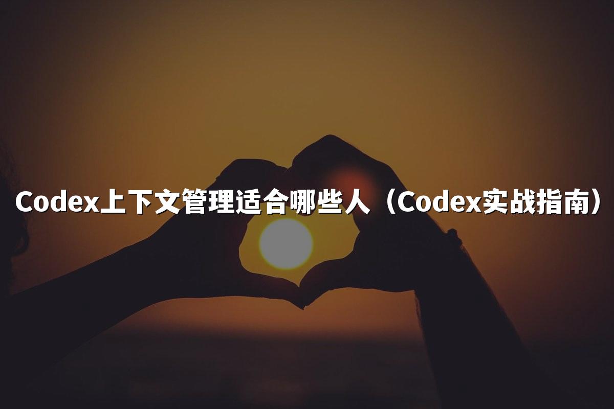 Codex上下文管理适合哪些人（Codex实战指南）