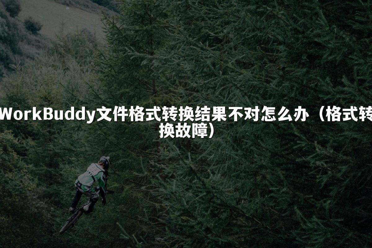 WorkBuddy文件格式转换结果不对怎么办（格式转换故障）