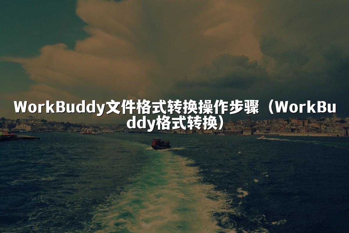 WorkBuddy文件格式转换操作步骤(WorkBuddy格式转换)