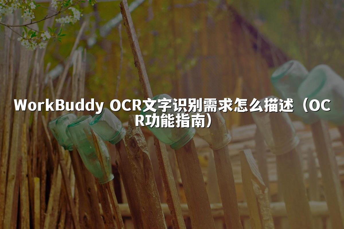 WorkBuddy OCR文字识别需求怎么描述(OCR功能指南)