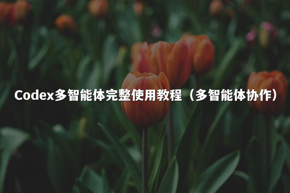 Codex多智能体完整使用教程（多智能体协作）